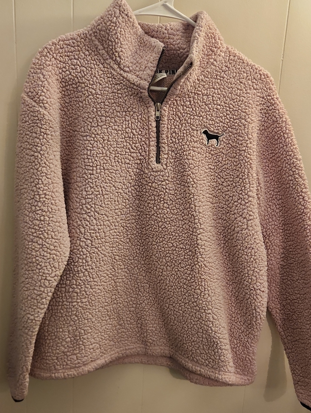 Victoria's Secret PINK Mauve Knit Pullover Sherpa with Branded Trim